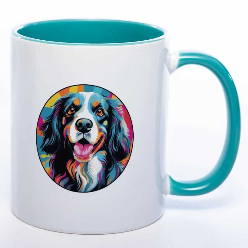 Mug Art Tasse mit Epagneul Breton Motiv 2 wahlweise mit NAME - Kaffeetasse StickyWorld Exclusive