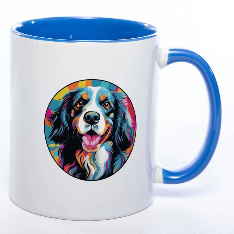 Mug Art Tasse mit Epagneul Breton Motiv 2 wahlweise mit NAME - Kaffeetasse StickyWorld Exclusive
