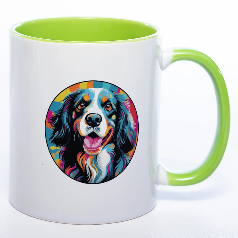 Mug Art Tasse mit Epagneul Breton Motiv 2 wahlweise mit NAME - Kaffeetasse StickyWorld Exclusive