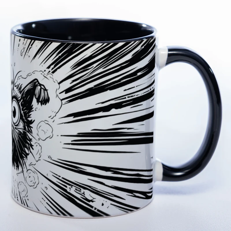 Spülmaschinenfeste Motiv-Tasse mit Motiv Crazy Cat- exclusive Kaffeetasse