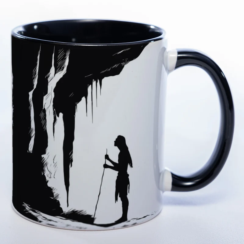 Spülmaschinenfeste Motiv-Tasse mit Höhlen Motiv 2 mit Herz - exclusive Kaffeetasse