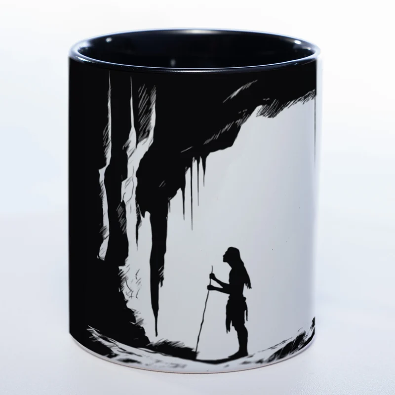 Spülmaschinenfeste Motiv-Tasse mit Höhlen Motiv 2 - exclusive Kaffeetasse