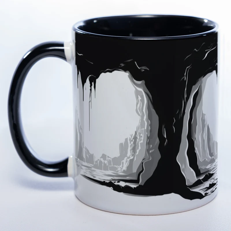 Spülmaschinenfeste Motiv-Tasse mit Höhlen Motiv - exclusive Kaffeetasse
