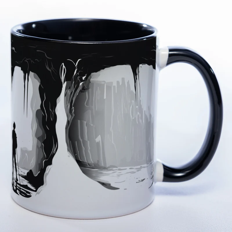 Spülmaschinenfeste Motiv-Tasse mit Höhlen Motiv - exclusive Kaffeetasse