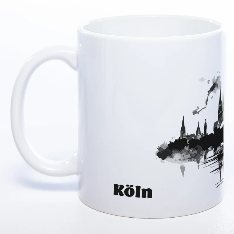 Motiv-Tasse Skyline KÖLN - mit Schriftzug KÖLN spülmaschinenfest