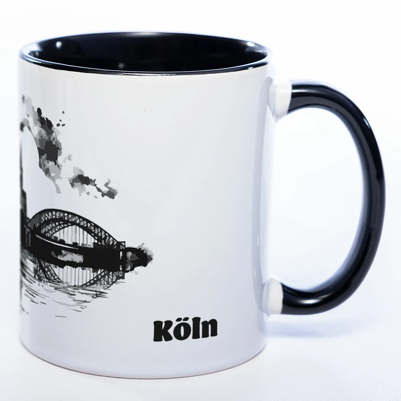 Motiv-Tasse Skyline KÖLN - mit Schriftzug KÖLN spülmaschinenfest