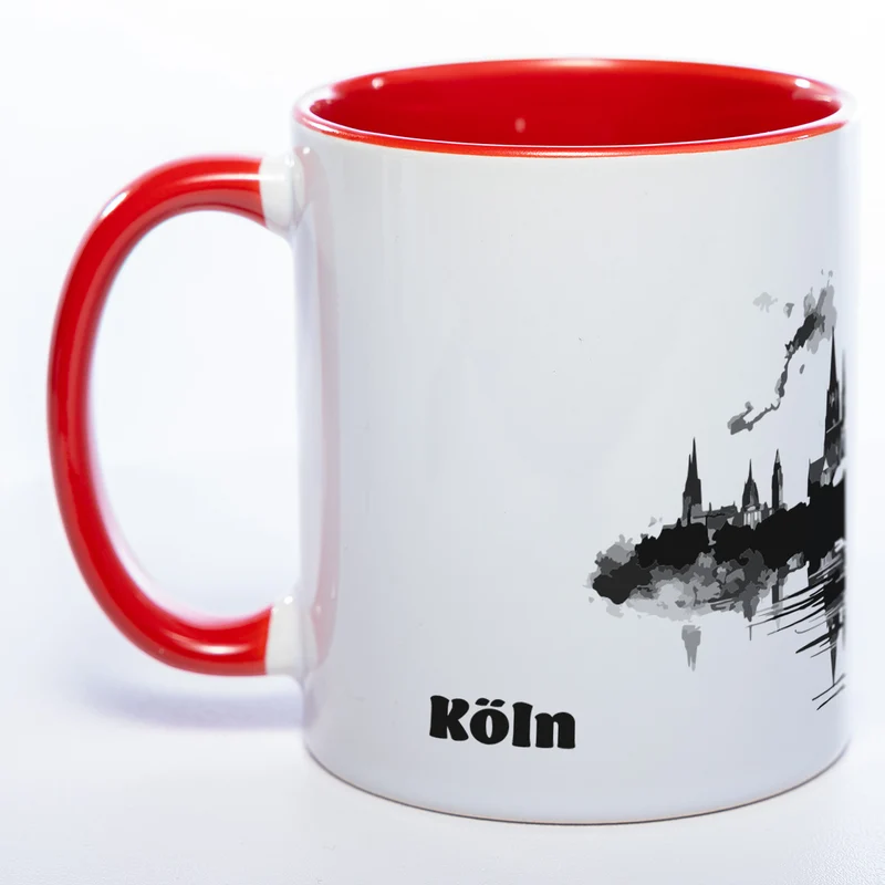 Motiv-Tasse Skyline KÖLN - mit Schriftzug KÖLN spülmaschinenfest