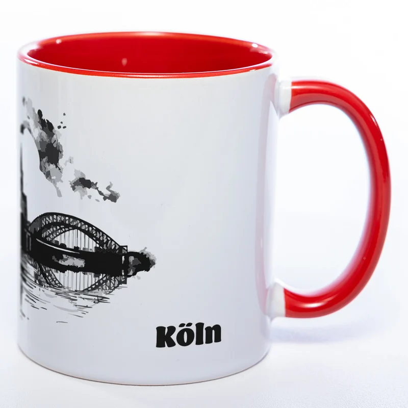 Motiv-Tasse Skyline KÖLN - mit Schriftzug KÖLN spülmaschinenfest