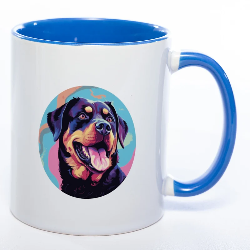 Mug Art Tasse mit Rottweiler & wahlweise mit NAMEN- Kaffeetasse StickyWorld Exclusive