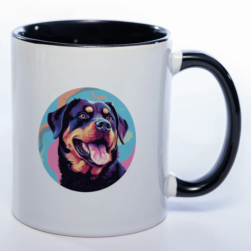 Mug Art Tasse mit Rottweiler & wahlweise mit NAMEN- Kaffeetasse StickyWorld Exclusive