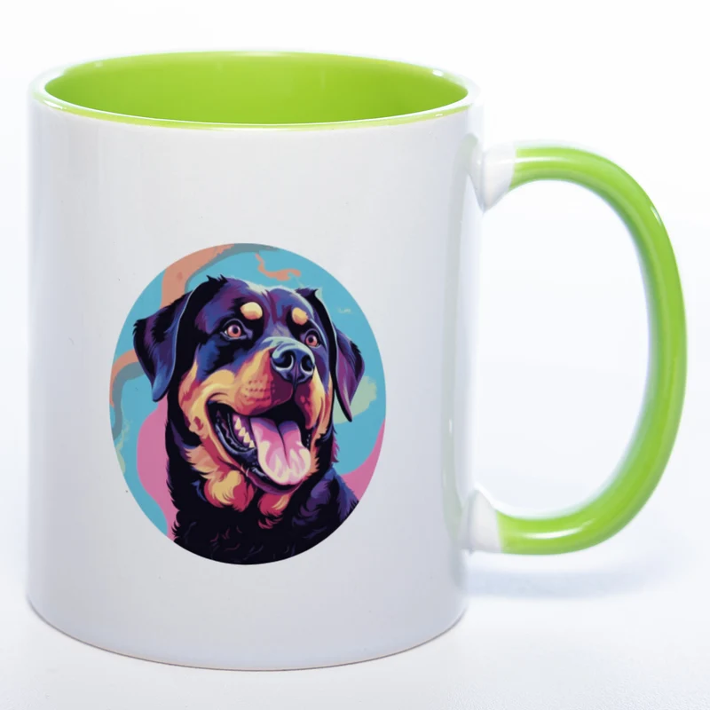 Mug Art Tasse mit Rottweiler & wahlweise mit NAMEN- Kaffeetasse StickyWorld Exclusive
