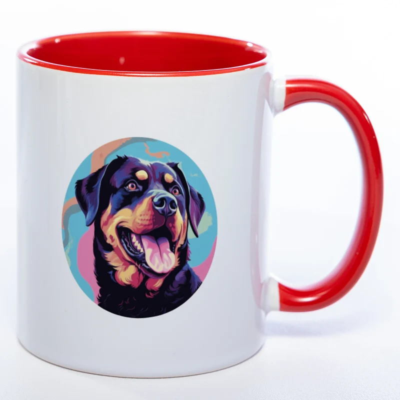 Mug Art Tasse mit Rottweiler & wahlweise mit NAMEN- Kaffeetasse StickyWorld Exclusive