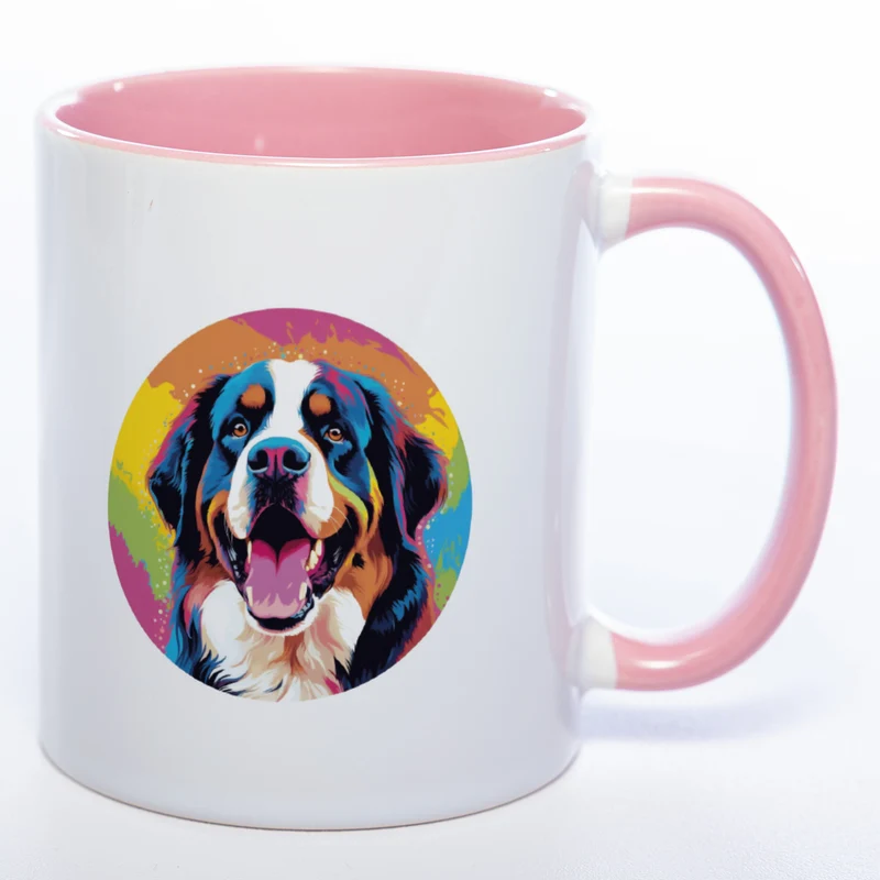Mug Art Tasse mit Bernhardiner & wahlweise mit NAMEN - Kaffeetasse StickyWorld Exclusive