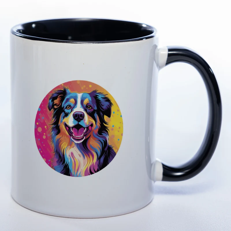 Mug Art Tasse mit Australian Shepherd & wahlweise mit NAMEN - Kaffeetasse StickyWorld Exclusive