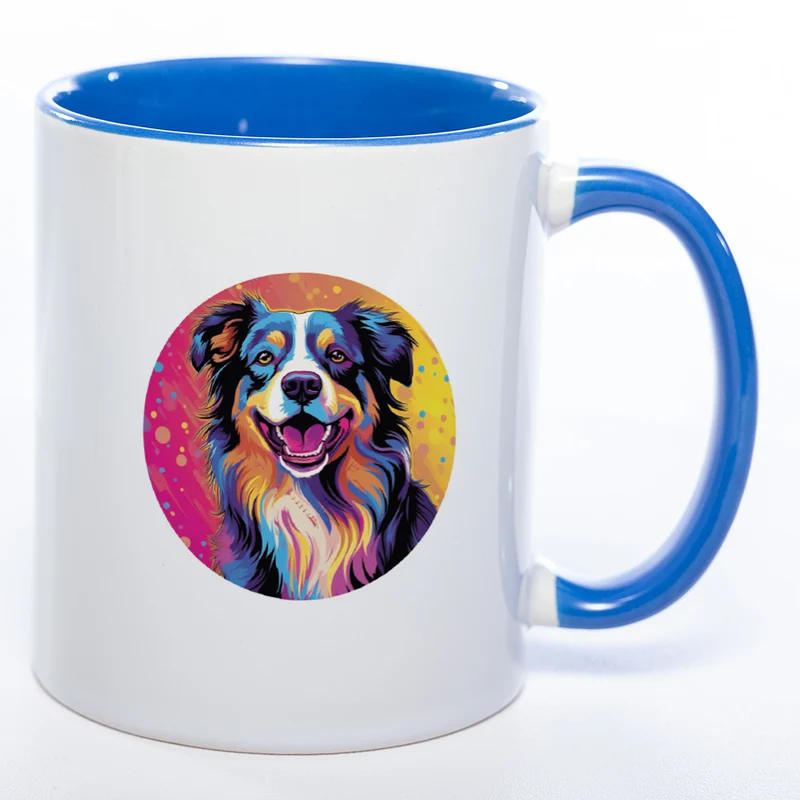 Mug Art Tasse mit Australian Shepherd & wahlweise mit NAMEN - Kaffeetasse StickyWorld Exclusive