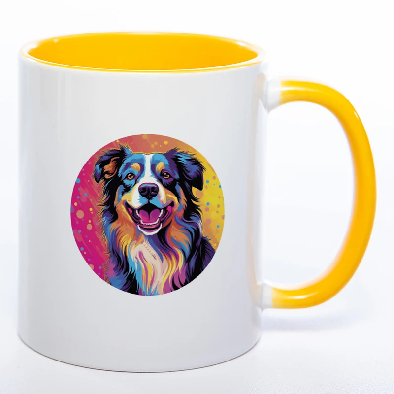 Mug Art Tasse mit Australian Shepherd & wahlweise mit NAMEN - Kaffeetasse StickyWorld Exclusive