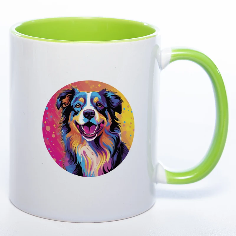 Mug Art Tasse mit Australian Shepherd & wahlweise mit NAMEN - Kaffeetasse StickyWorld Exclusive