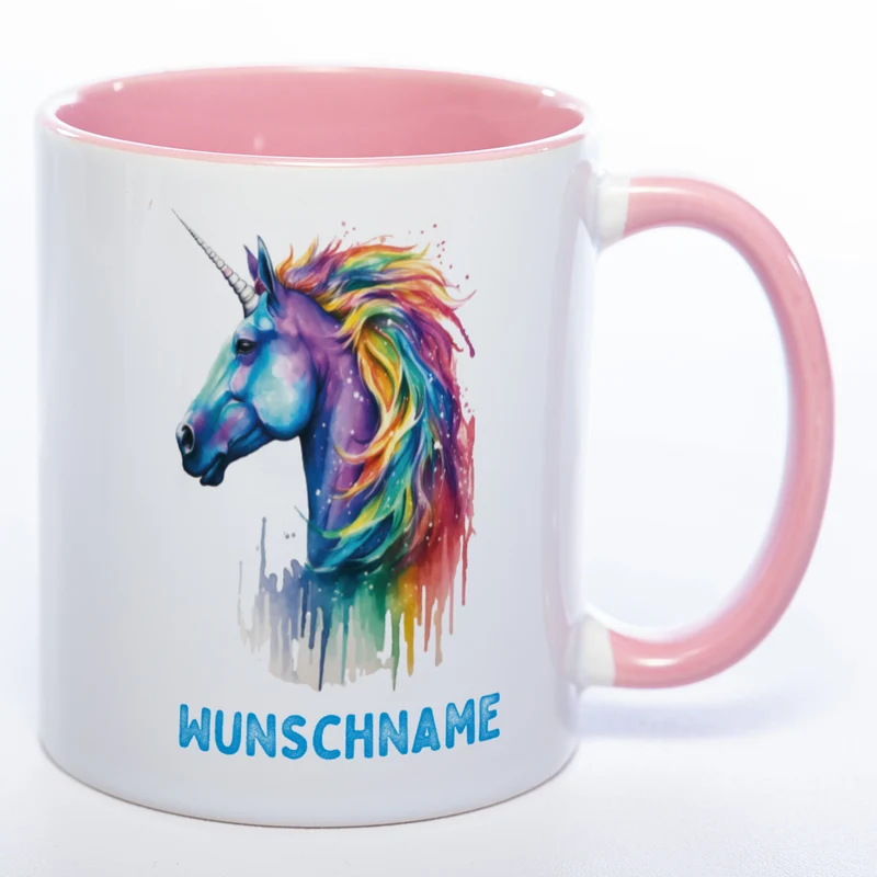 Mug Art Tasse Einhorn mit Wunschname - Kaffeetasse StickyWorld Exclusive