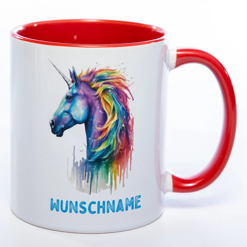 Mug Art Tasse Einhorn mit Wunschname - Kaffeetasse StickyWorld Exclusive