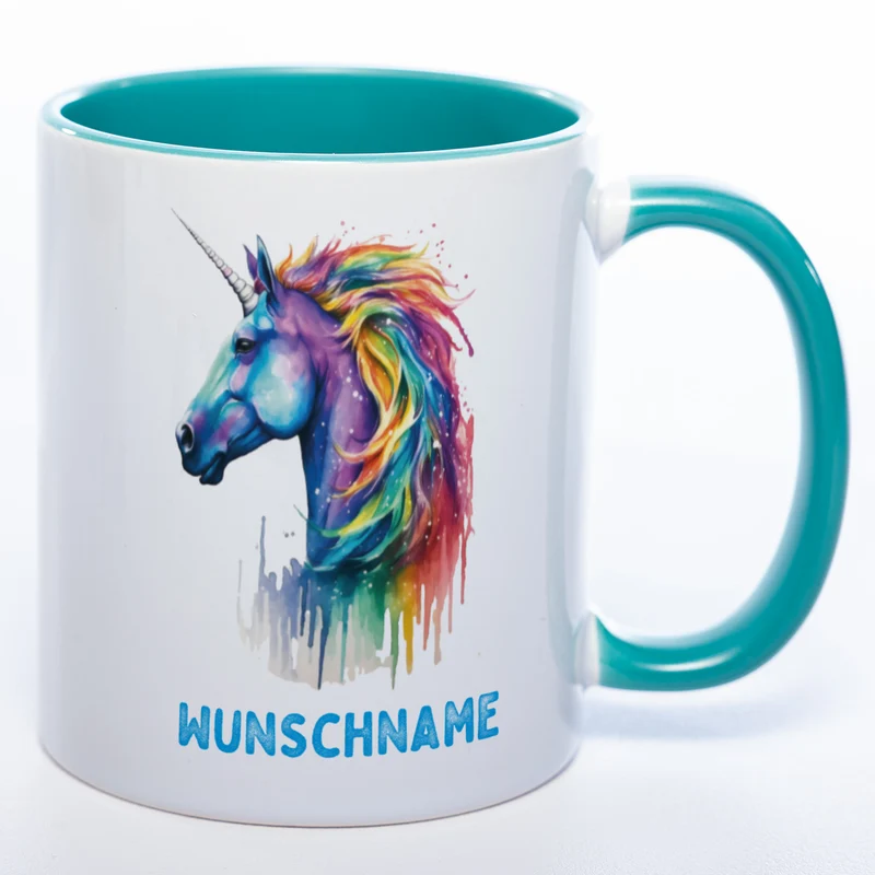 Mug Art Tasse Einhorn mit Wunschname - Kaffeetasse StickyWorld Exclusive