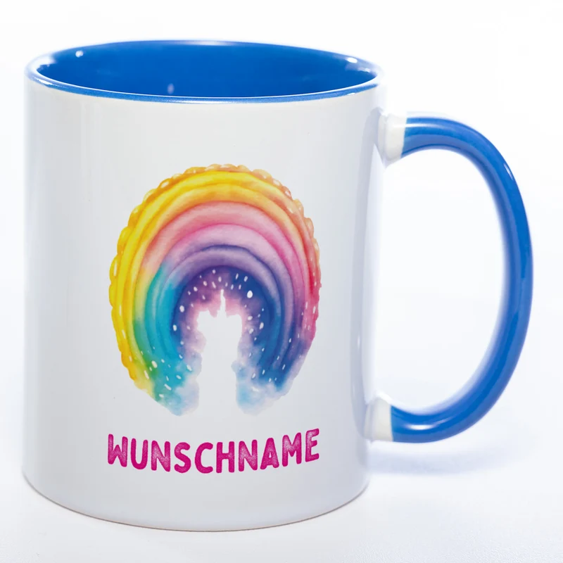 Mug Art Tasse Regenbogen mit Wunschname - Kaffeetasse StickyWorld Exclusive