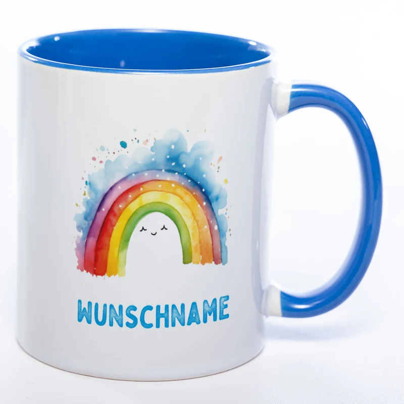 Mug Art Tasse Regenbogen Motiv 2 mit Wunschname - Kaffeetasse StickyWorld Exclusive