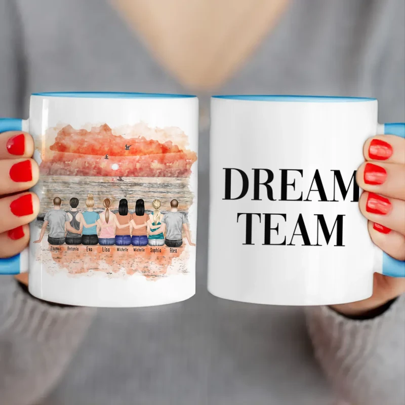 Personalisierte Tasse Beste Freunde (6 Frauen + 2 Männer)