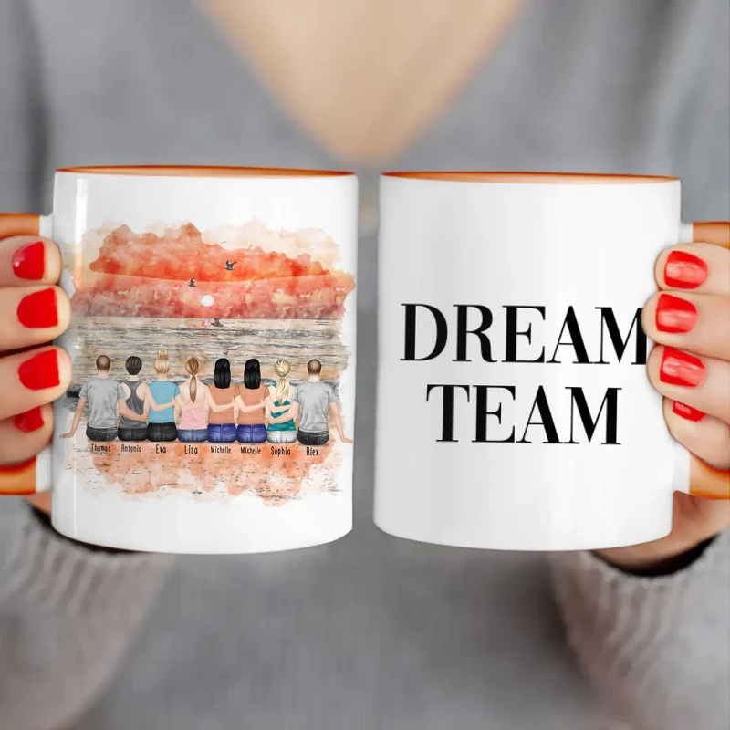 Personalisierte Tasse Beste Freunde (6 Frauen + 2 Männer)