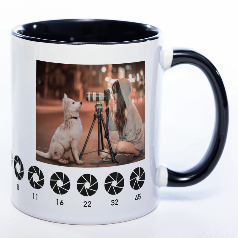 Spülmaschinenfeste Tasse "Fotograf" mit Foto (HD Druck) | Jetzt selbst gestalten!