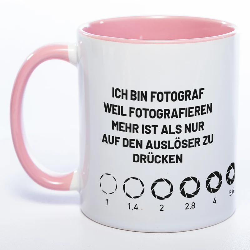 Spülmaschinenfeste Tasse "Fotograf" mit Foto (HD Druck) | Jetzt selbst gestalten!
