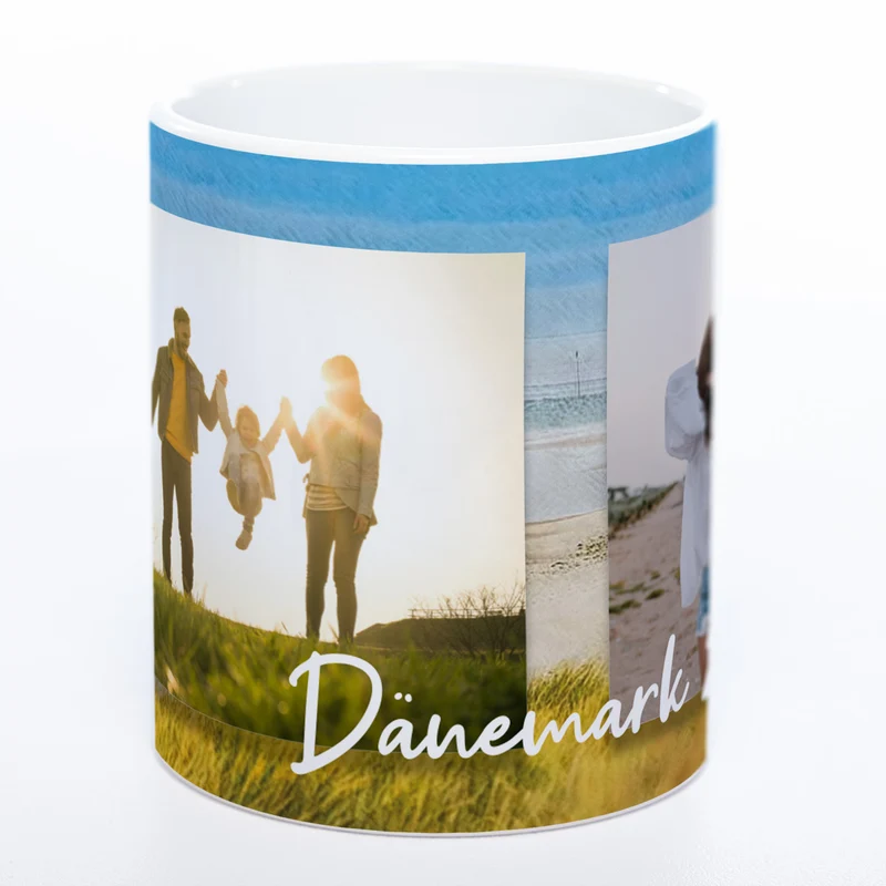 Urlaubserinnerung - Spülmaschinenfeste Tasse mit Foto (HD Druck) | Jetzt selbst gestalten!