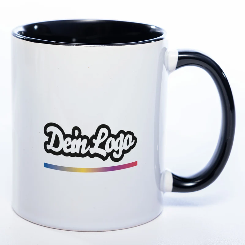 Spülmaschinenfeste Tasse mit Firmenlogo (beidseitig) | Jetzt selbst gestalten!