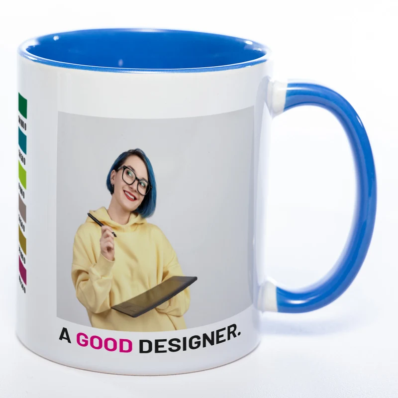 Spülmaschinenfeste Tasse "A Good Designer" mit Foto (HD Druck) | Jetzt selbst gestalten!