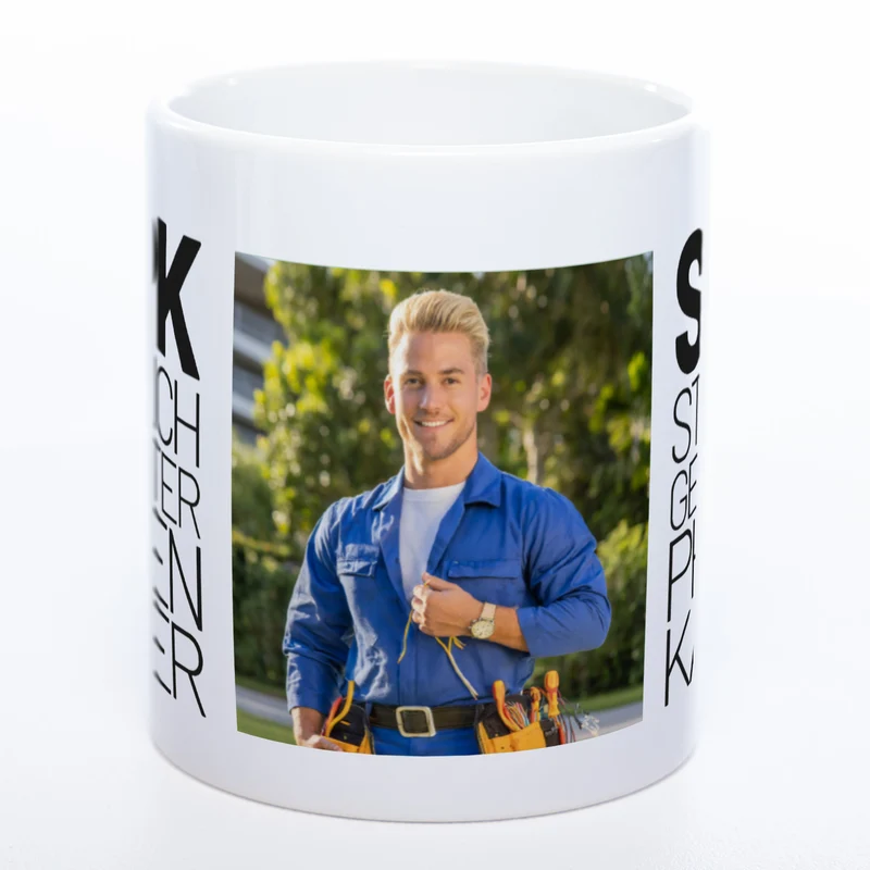 Freche Elektriker "SGPK" spülmaschinenfeste Tasse mit Foto (HD Druck) | Jetzt selbst gestalten!