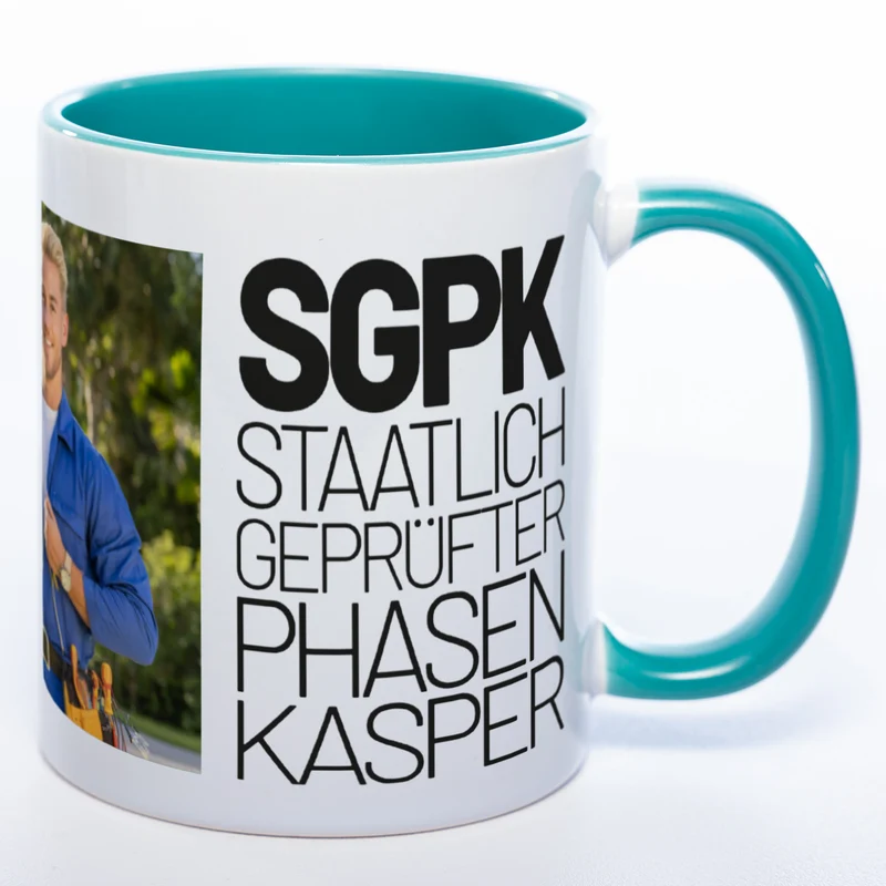Freche Elektriker "SGPK" spülmaschinenfeste Tasse mit Foto (HD Druck) | Jetzt selbst gestalten!