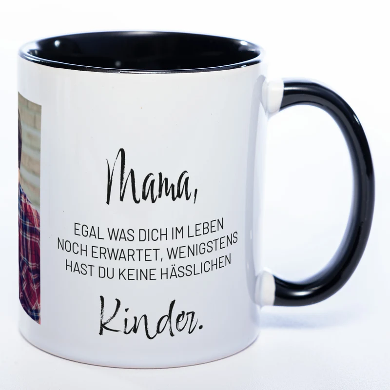 Spülmaschinenfeste Tasse "Mama" mit Foto (HD Druck) | Jetzt selbst gestalten!