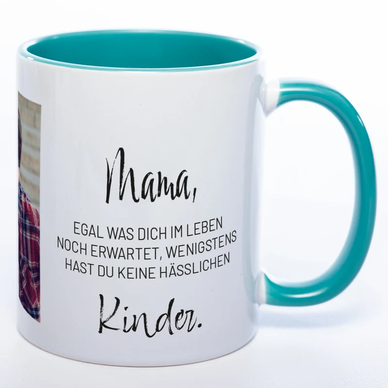 Spülmaschinenfeste Tasse "Mama" mit Foto (HD Druck) | Jetzt selbst gestalten!