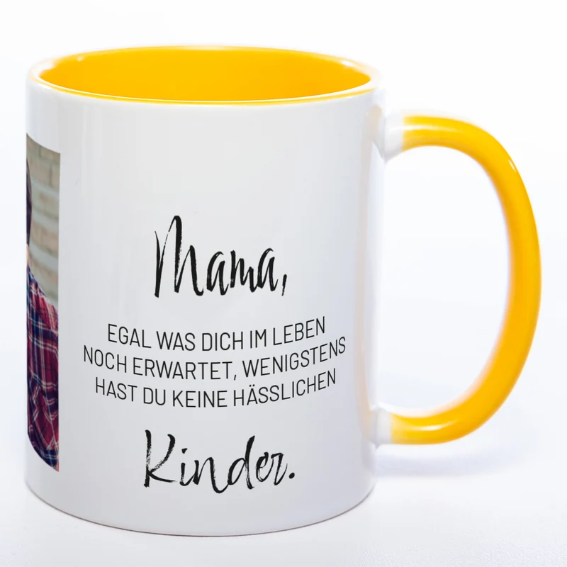 Spülmaschinenfeste Tasse "Mama" mit Foto (HD Druck) | Jetzt selbst gestalten!