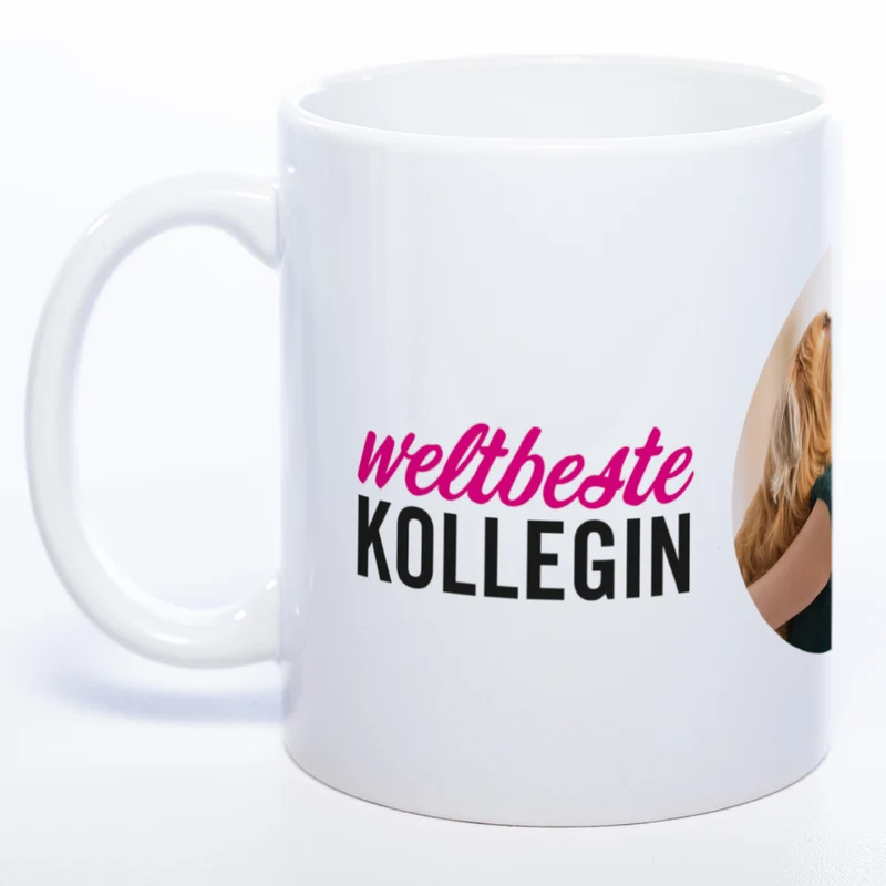Spülmaschinenfeste Tasse "Weltbeste Kollegin" mit Foto (HD Druck) | Jetzt selbst gestalten!