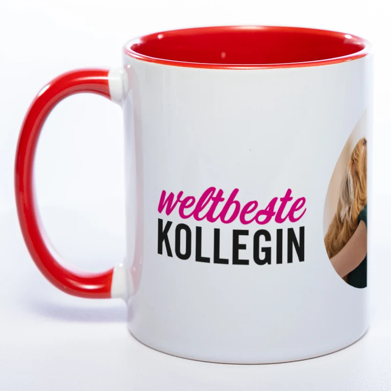 Spülmaschinenfeste Tasse "Weltbeste Kollegin" mit Foto (HD Druck) | Jetzt selbst gestalten!