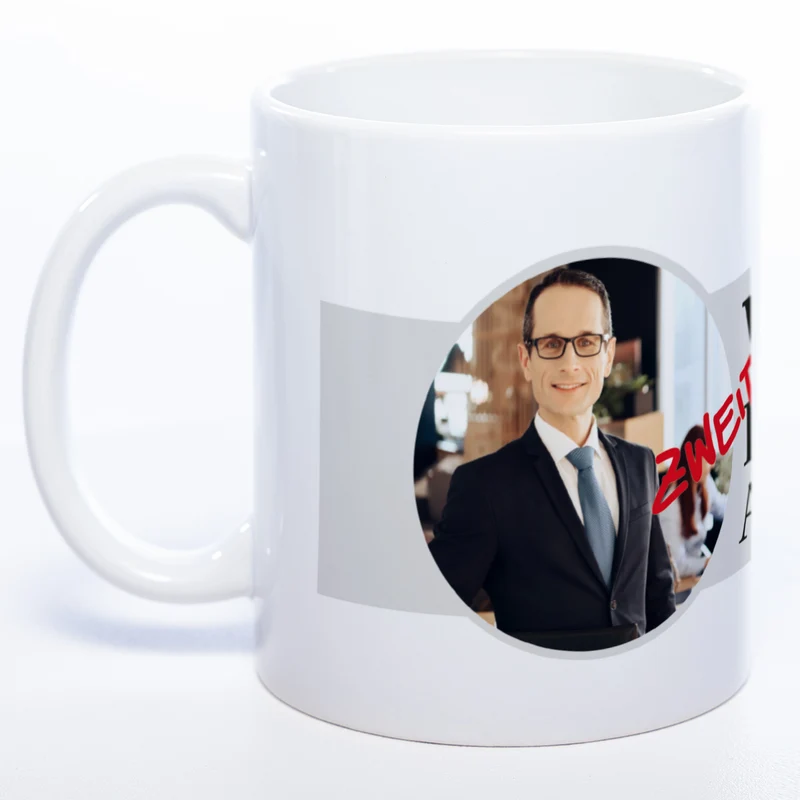Tasse "Welt(zweit)bester Anwalt" mit Foto (HD Druck) | Jetzt selbst gestalten! spülmaschinenfest