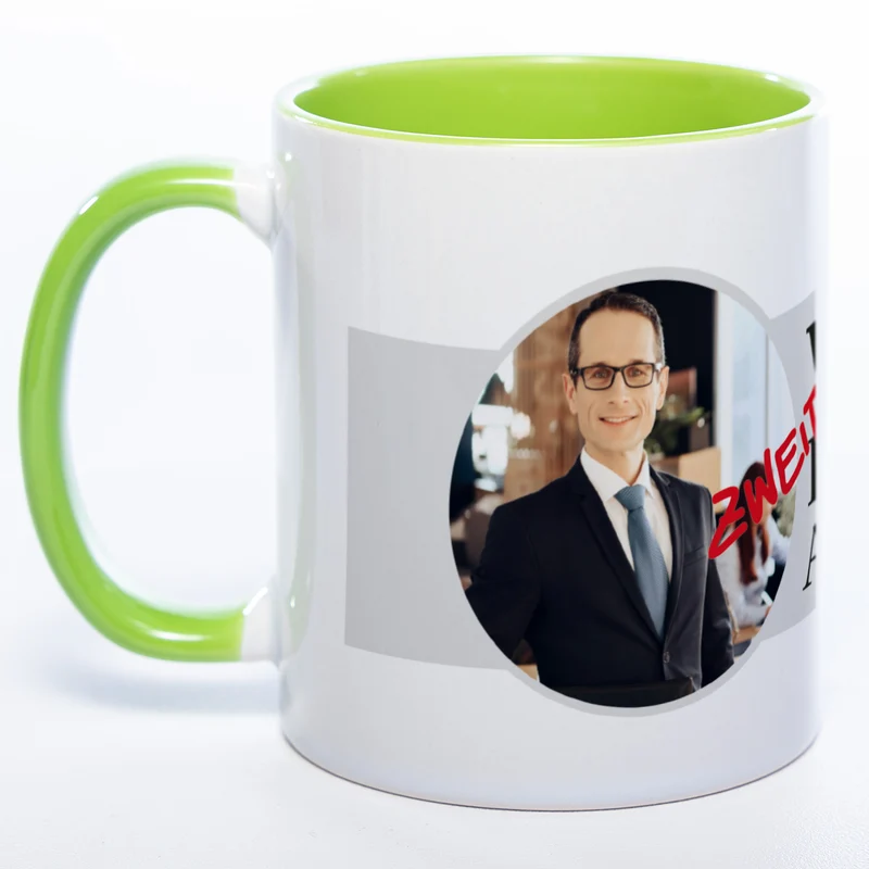 Tasse "Welt(zweit)bester Anwalt" mit Foto (HD Druck) | Jetzt selbst gestalten! spülmaschinenfest
