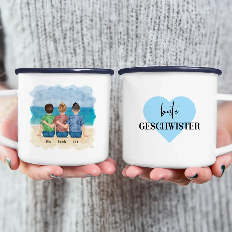 Personalisierte Tasse - Beste Geschwister (3 Kinder)
