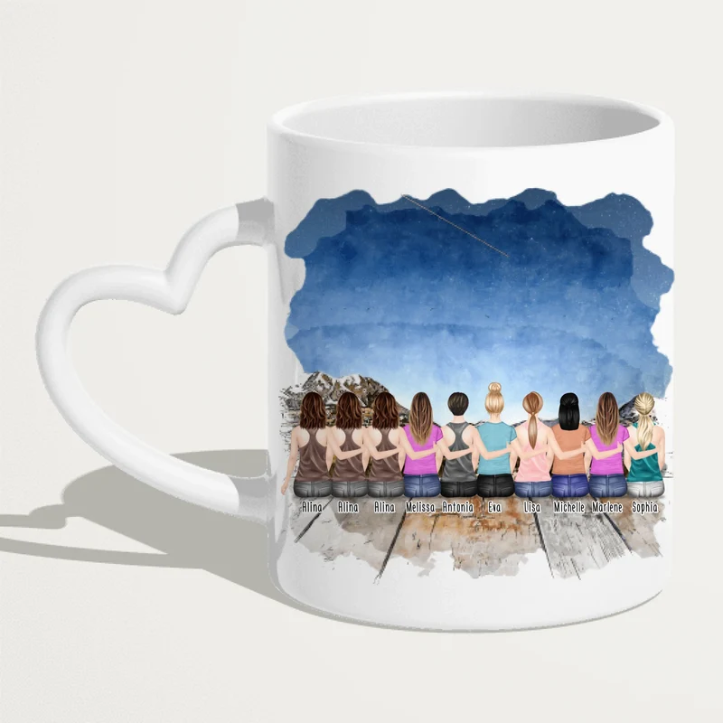 Personalisierte Tasse für Beste Freundinnen (10 Freundinnen)