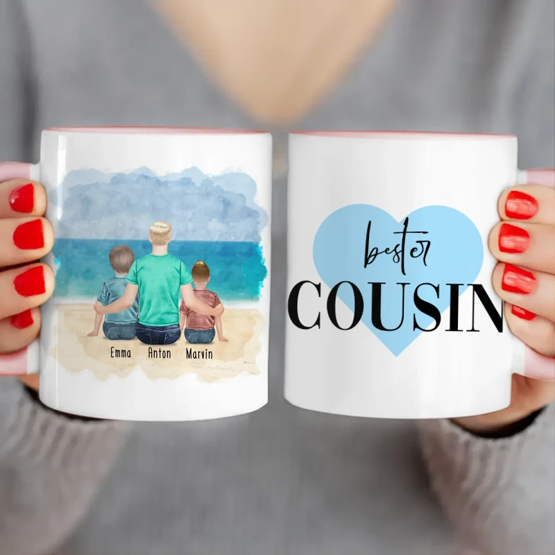 Personalisierte Tasse - 1 Teenager (m) + 1 Kind (m/w) + 1 Kleinkind (m/w)