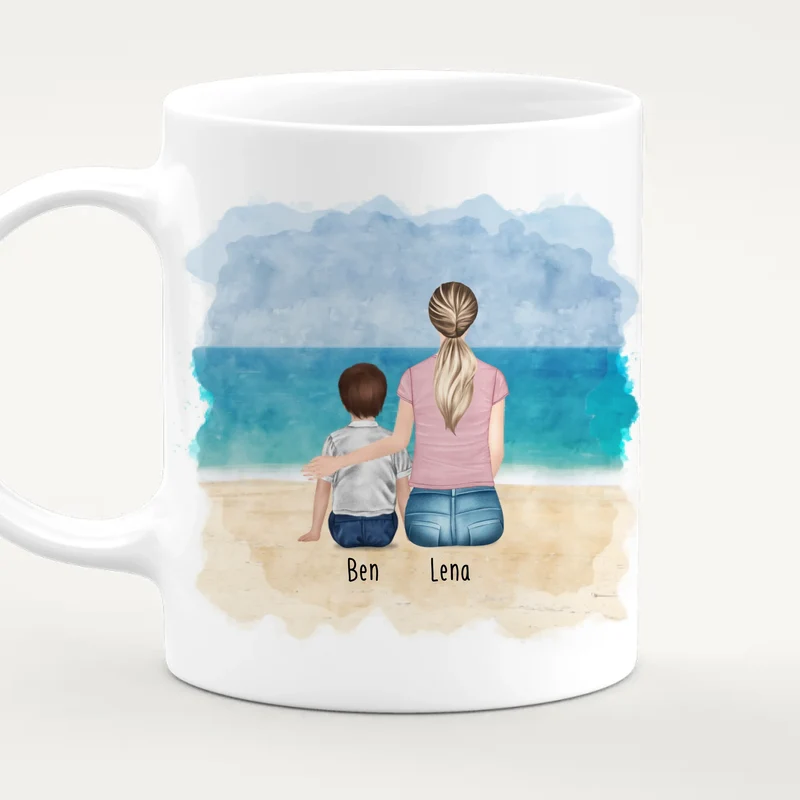 Personalisierte Tasse - Beste Patin (1 Kind/Baby + 1 Frau)