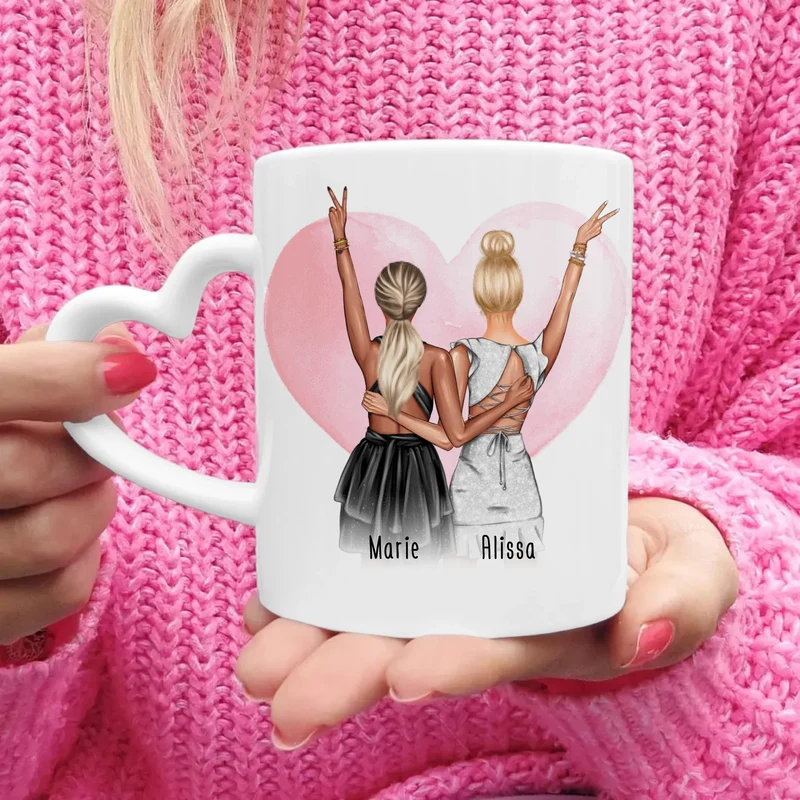 Personalisierte Tasse - Beste Schwestern mit Kleid (2 Schwestern) - Schwestern Tasse