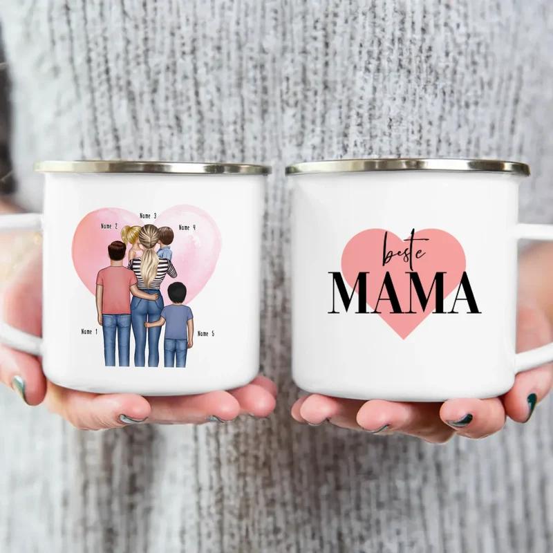 Personalisierte Tasse - Mama mit 1-4 Kindern