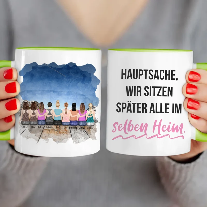 Personalisierte Tasse für Beste Freundinnen (9 Freundinnen)