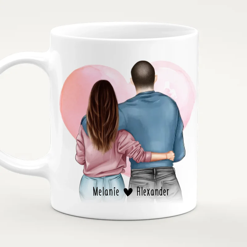 Personalisierte Tasse mit Paar (stehend) - Pärchen Tasse